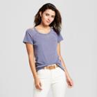 Women's Short Sleeve Cold Shoulder Burnout Wash T-shirt - Grayson Threads (juniors') Blue