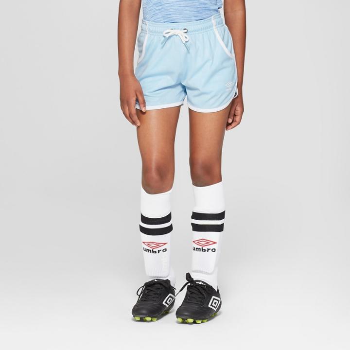Umbro Girls' Checkerboard Dolphin Shorts - Light Airy Blue