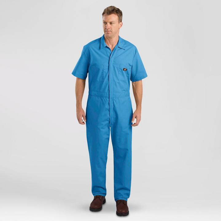 Petitedickies Men's Tall Short Sleeve Coverall - Medium Blue