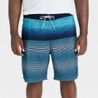 Men's Big & Tall 9 Striped Regular Fit Board Shorts - Goodfellow & Co Blue