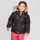 Toddler Girls' Star Long Parka - Cat & Jack Black
