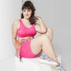 Women's Plus Size Crewneck Cropped Tank Top - Wild Fable Neon Pink