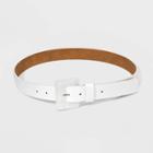 Women's Square Mother Of Pearl Buckle Belt - A New Day White S, Women's,