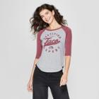 Women's 3/4 Sleeve Certified Taco Expert Raglan Graphic T-shirt - Awake Gray/burgundy M,