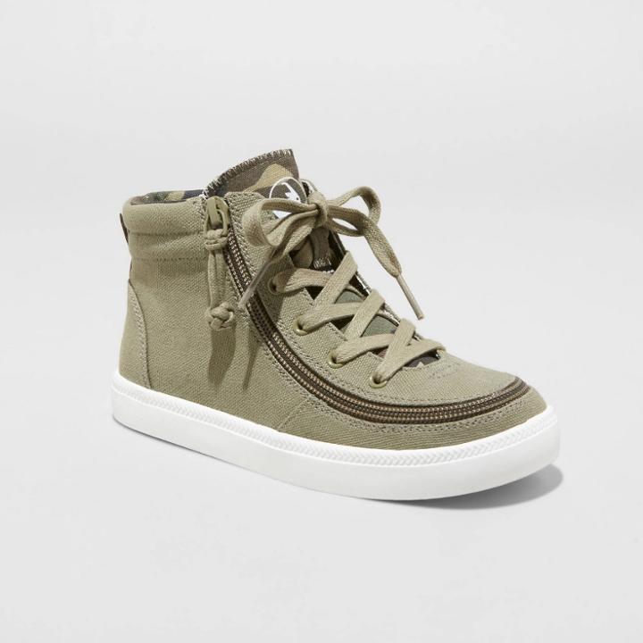 Boys' Camouflage Essential Hi Top Sneakers Billy Footwear - Olive Green