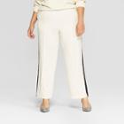 Women's Plus Size Side Striped Ankle Trouser - Who What Wear Cream (ivory) X