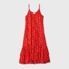 Women's Plus Size Floral Print Sleeveless Trapeze Dress - Universal Thread Red 1x, Women's,