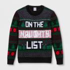 Well Worn Men's Naughty/nice List Long Sleeve Sweatshirt - Night Black