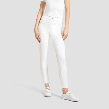 Hue Studio Women's Mid-rise Frayed Edge Jeans Leggings - White