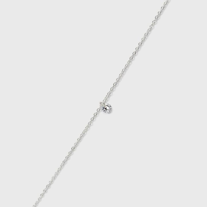 Sterling Silver Pierced Cubic Zirconia Anklet - A New Day