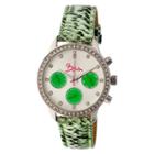 Women's Boum Serpent Watch With Crocodile-embossed Genuine Leather Strap-mint, Green
