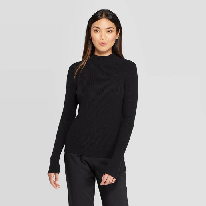 Prologue Women's Long Sleeve Mock Turtleneck - Knox Rose Black