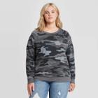 Grayson Threads Women's Plus Size Camo Print Graphic Sweatshirt - Gray