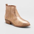 Women's Metallic Western Wide Width Ankle Boots - Universal Thread Gold 12w,