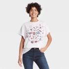 Modern Lux Women's Americana Icons Short Sleeve Graphic T-shirt - White