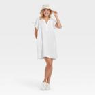 Women's Flutter Short Sleeve Woven Dress - Universal Thread White