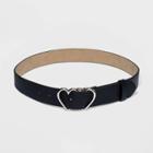 Women's Fable Double Heart Buckle Belt - Wild Fable Black