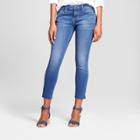 Women's Modern Fit Raw Hem Skinny Crop Jeans - Crafted By Lee Industrial Blue