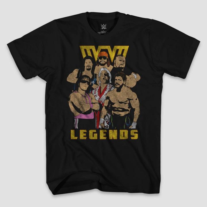 Men's Wwe Legends Short Sleeve Graphic T-shirt - Black