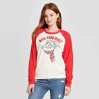 Looney Tunes Women's Bugs Bunny Bah Hum Bugs Ugly Holiday Christmas Graphic Sweatshirt - Off White