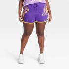 Women's Plus Size La Lakers Nba Graphic Shorts - Purple