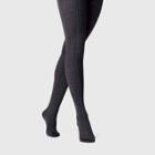 Women's Cable Sweater Tights - A New Day Gray S/m, Size: