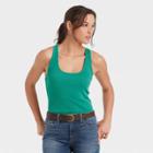 Women's Slim Fit Rib Racerback Tank Top - Universal Thread Dark Green
