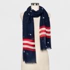 Women's Americana Stars And Stripes Printed Oblong Scarf - Mossimo Supply Co. Red/navy (blue)