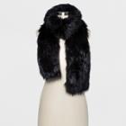 Women's Oversized Faux Fur Scarf - A New Day Black