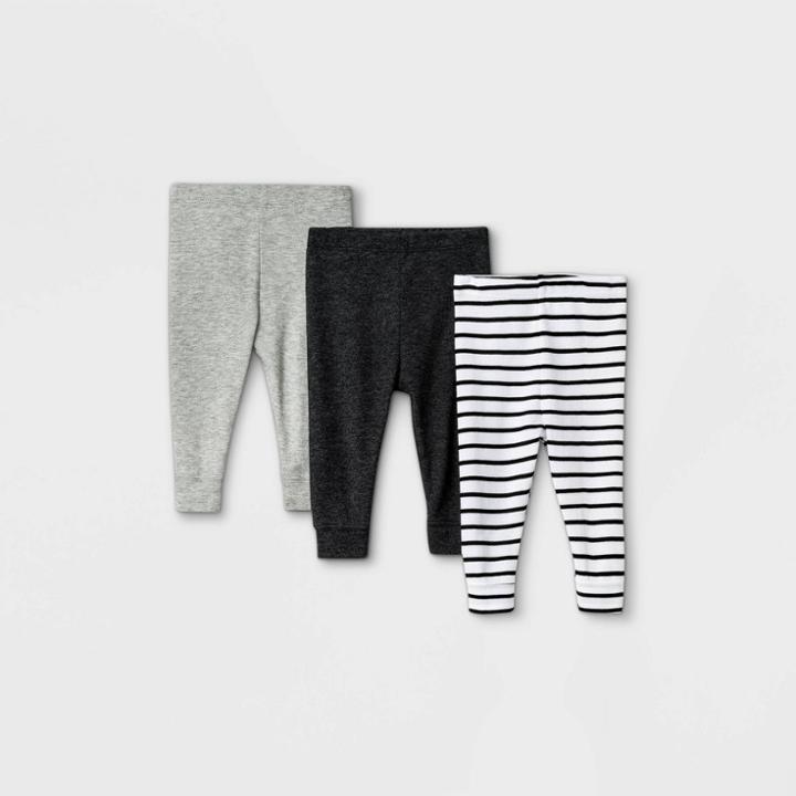 Baby 3pk Pull-on Pants - Cloud Island Black