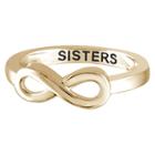 Target Women's Sterling Silver Elegantly Engraved Infinity Ring With Sisters - Yellow