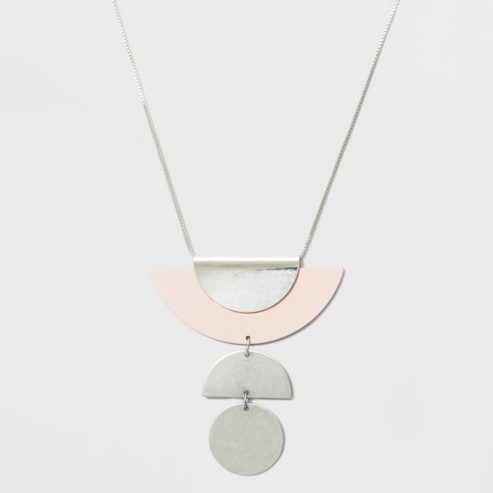 Long Statement Pendant Necklace - Universal Thread Pink/silver