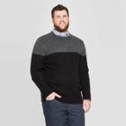 Men's Big & Tall Striped Color Block Fairisle Cozy Sweater - Goodfellow & Co Black