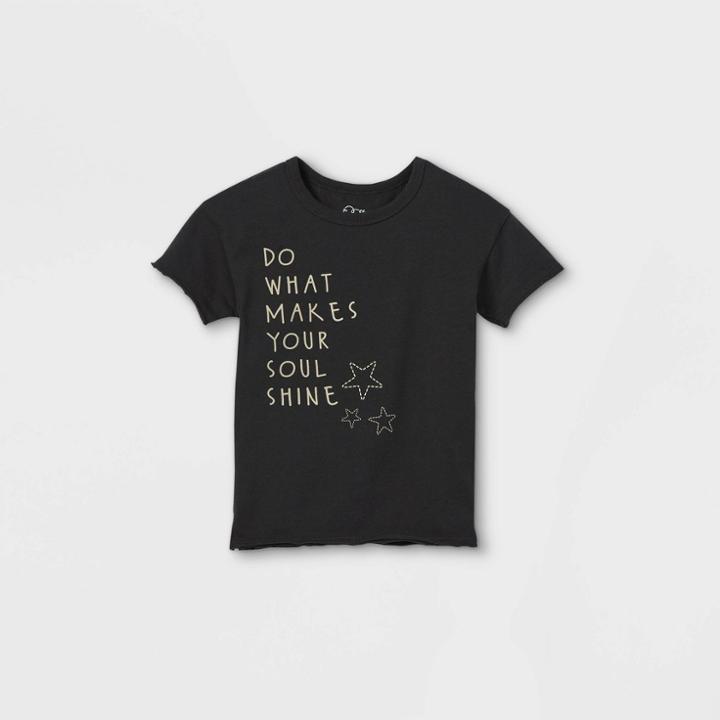 Toddler Boys' 'do What Makes Your Soul Shine' Short Sleeve T-shirt - Art Class Black