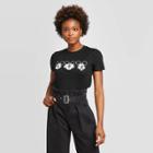Women's Mickey Faces Short Sleeve T-shirt - Modern Lux (juniors') - Black
