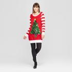 33 Degrees Women's 3d Christmas Tree Tunic - 33degrees - Red