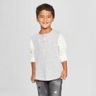 Genuine Kids From Oshkosh Toddler Boys' Long Sleeve Thermal Henley - Gray