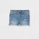 Toddler Girls' Sequin Repair Cut-off Jean Shorts - Cat & Jack