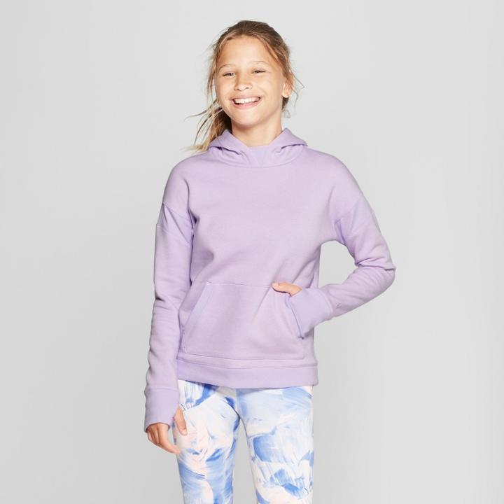 Girls' Authentic Fleece Sweatshirt Pullover Hoodie - C9 Champion Lilac (purple)