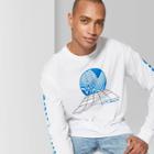 Men's Futuristic Landscape Long Sleeve Crewneck Graphic T-shirt - Original Use White
