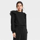 Women's Puff Sleeve Sweatshirt - Who What Wear Black