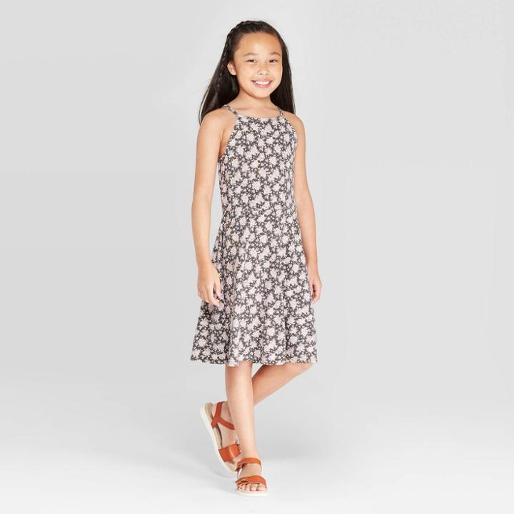 Target Girls' High Neck Skater Dress - Art Class Purple