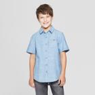 Boys' Short Sleeve Dotted Button-down Shirt - Cat & Jack Blue