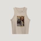 Women's Britney Spears Plus Size Ribbed Graphic Tank Top - Ivory