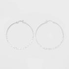 Sterling Silver Large Hammered Round Click Top Hoop Earrings - Universal Thread Silver, Women's