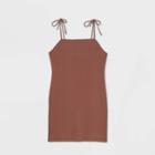 Women's Plus Size Sleeveless Tie Strap Knit Dress - Wild Fable Brown