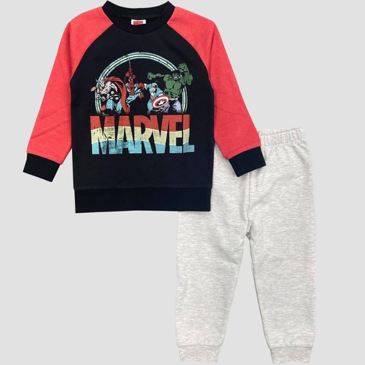 Toddler Boys' Marvel Top And Jogger Set - Black