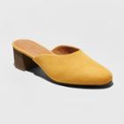 Women's Avianna Wide Width Low Vamp Kitten Heeled Mules - Universal Thread Mustard (yellow) 11w,