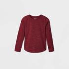 Girls' Long Sleeve Sparkle T-shirt - Cat & Jack Burgundy