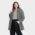 Women's Plus Size Top Overcoat - A New Day Black/white